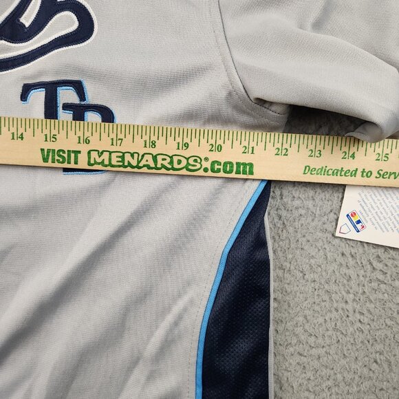 Tampa Bay Rays Baseball Jersey Mens Large Gray Embroidered Stitched MLB Baseball - Picture 7 of 9